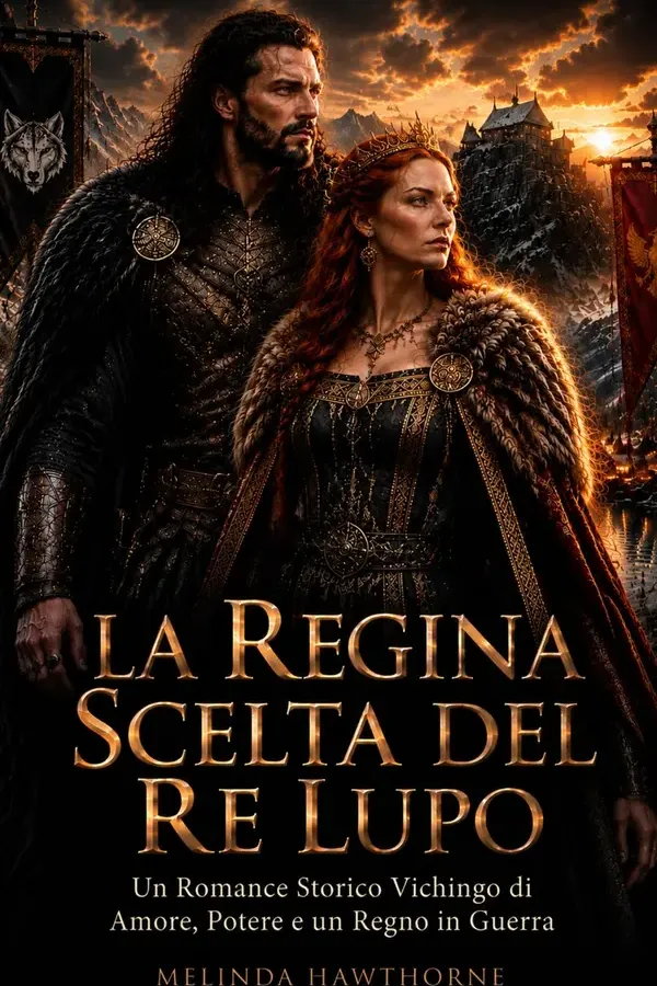 Copertina dell'ebook LA REGINA SCELTA DEL RE LUPO: Un Romance Storico Vichingo di Amore, Potere e un Regno in Guerra di Melinda Hawthorne