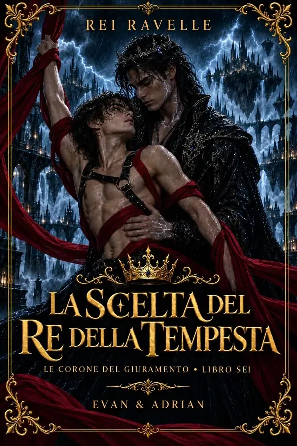 Copertina dell'ebook La scelta del re della tempesta: Un romance MM portal fantasy (Le corone del giuramento Vol. 6) di Rei Ravelle