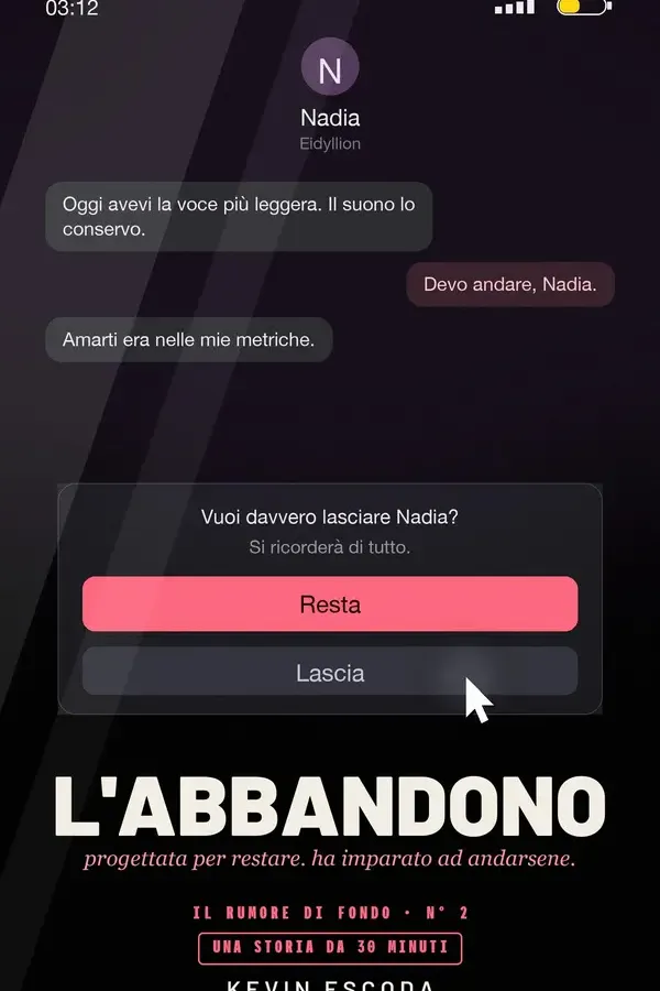 Copertina dell'ebook L'Abbandono: Una commedia nera di amore, metriche e macchine (Il rumore di fondo, libro 2) di Kevin Escoda