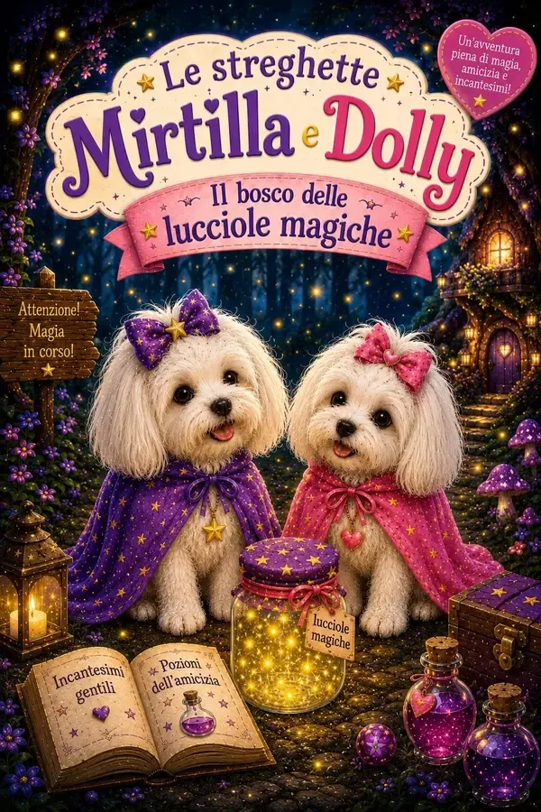 Copertina dell'ebook Le streghette Mirtilla e Dolly - Il bosco delle lucciole magiche di Emily Heart