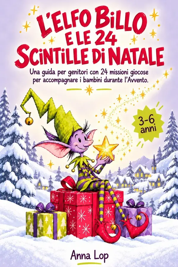 Copertina dell'ebook L'elfo Billo e le 24 Scintille di Natale: Una guida per genitori con 24 missioni giocose per accompagnare i bambini durante l'Avvento di Anna Lop