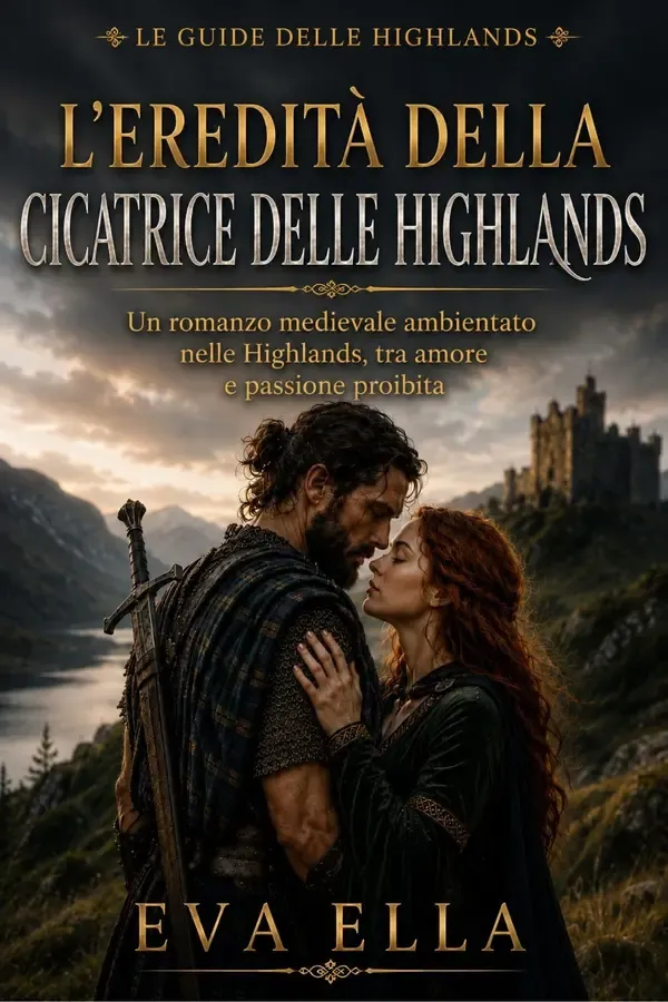 Copertina dell'ebook L'EREDITÀ DELLA CICATRICE DELLE HIGHLANDS: Un romanzo medievale ambientato nelle Highlands, tra amore e passione proibita (Le guide delle Highlands Vol. 1) di Eva Ella