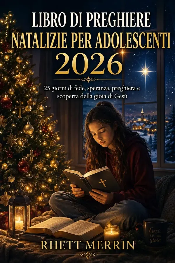 Copertina dell'ebook Libro di preghiere natalizie per adolescenti 2026: 25 giorni di fede, speranza, preghiera e scoperta della gioia di Gesù di Rhett Merrin