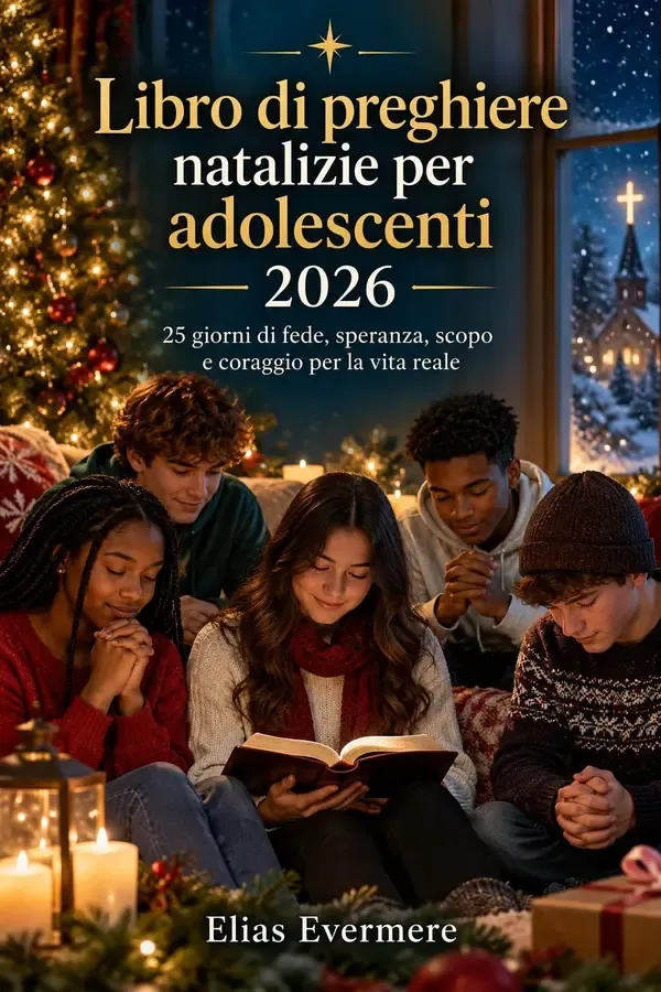 Copertina dell'ebook Libro di preghiere natalizie per adolescenti 2026: 25 giorni di fede, speranza, scopo e coraggio per la vita reale di Elias Evermere