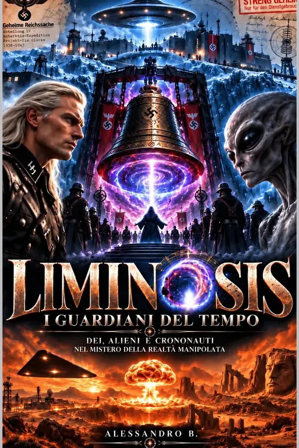 Copertina dell'ebook LIMINOSIS I GUARDIANI DEL TEMPO: DEI, ALIENI E CRONONAUTI NEL MISTERO DELLA REALTA MANIPOLATA di ALESSANDRO B.
