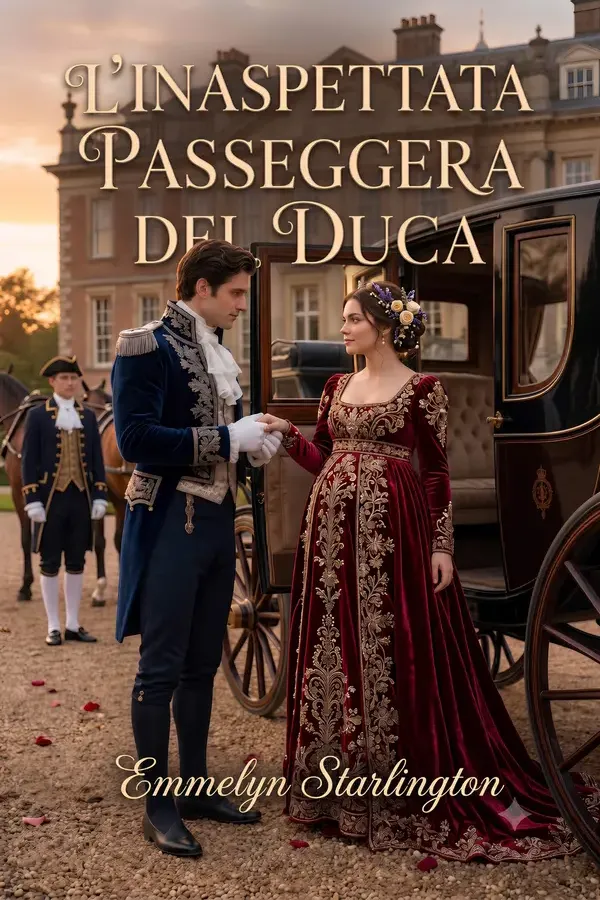 Copertina dell'ebook L'inaspettata passeggera del duca: Una Novella Extra di Hunter e Selina: Matrimonio, Caos, e un Bambino Molto Ribelle (Lo scandalo del posto sbagliato Vol. 2) di Emmelyn Starlington