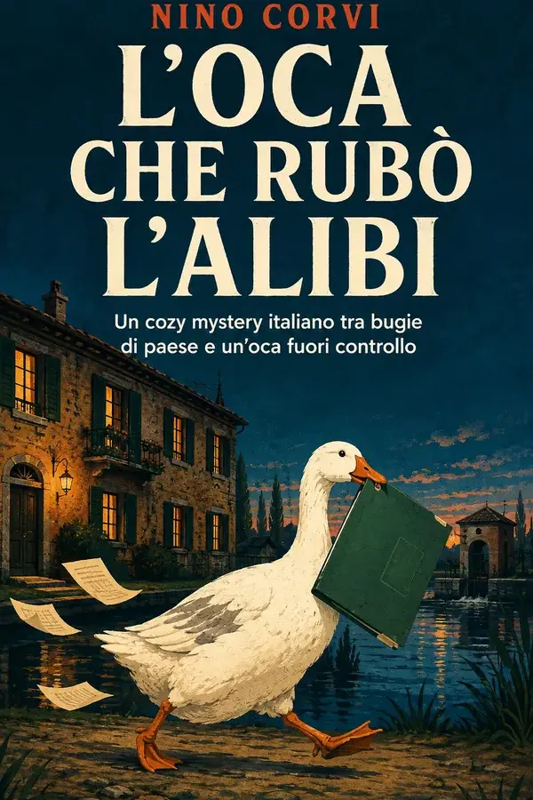 Copertina dell'ebook L'oca che rubò l'alibi: Un cozy mystery italiano tra bugie di paese e un'oca fuori controllo (I misteri della Locanda delle Acque Basse Vol. 1) di Nino Corvi