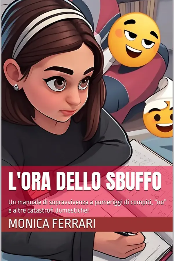 Copertina dell'ebook L'ORA DELLO SBUFFO: Un manuale di sopravvivenza a pomeriggi di compiti, "no" e altre catastrofi domestiche! di Monica Ferrari