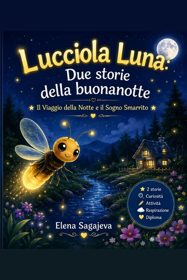 Copertina dell'ebook Lucciola Luna, Due storie della buonanotte: Il Viaggio della Notte e Il Sogno Smarrito di Elena Sagajeva