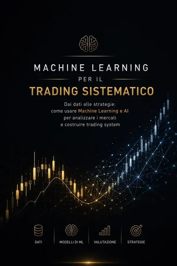 Copertina dell'ebook Machine Learning per il Trading Sistematico: Dai dati alle strategie: come usare Machine Learning e Intelligenza Artificiale per analizzare i mercati e costruire Trading System di AI+ Studio