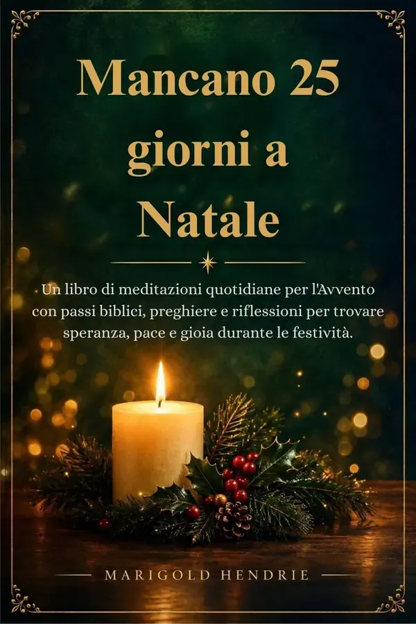Copertina dell'ebook Mancano 25 giorni a Natale: Un libro di meditazioni quotidiane per l'Avvento con passi biblici, preghiere e riflessioni per trovare speranza, pace e gioia durante le festività. di Marigold Hendrie