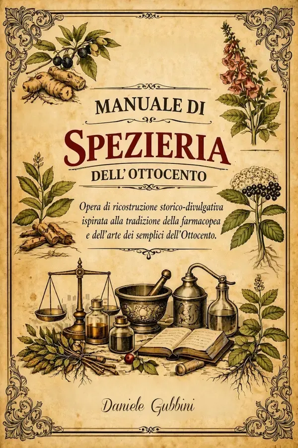 Copertina dell'ebook MANUALE DI SPEZIERIA DELL'OTTOCENTO: Opera di ricostruzione storico-divulgativa ispirata alla tradizione della farmacopea e dell'arte dei semplici dell'Ottocento. di Daniele Gubbini