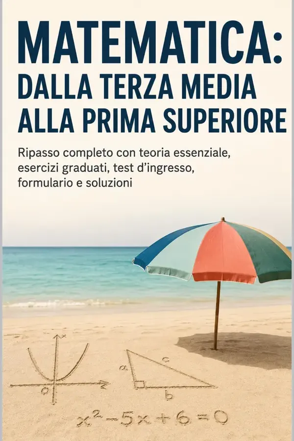 Copertina dell'ebook MATEMATICA dalla terza media alla prima superiore: Ripasso completo con teoria essenziale, esercizi graduati, test d'ingresso, formulario e soluzioni di Alberto Einaudi