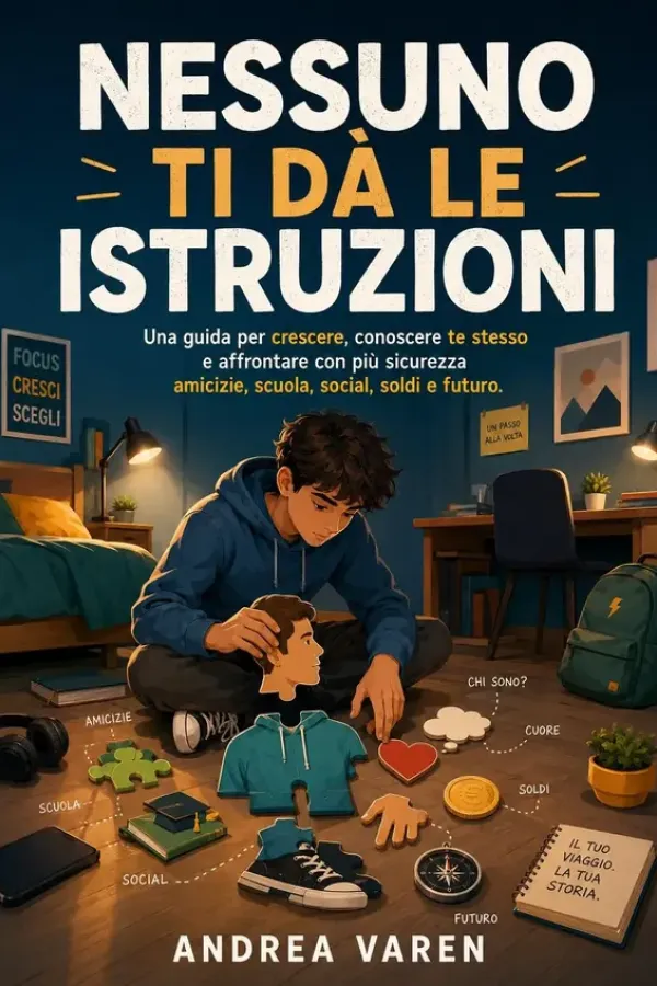 Copertina dell'ebook Nessuno ti dà le istruzioni: Una guida per crescere, conoscere te stesso e affrontare con più sicurezza amicizie, scuola, social, soldi e futuro di Andrea Varen