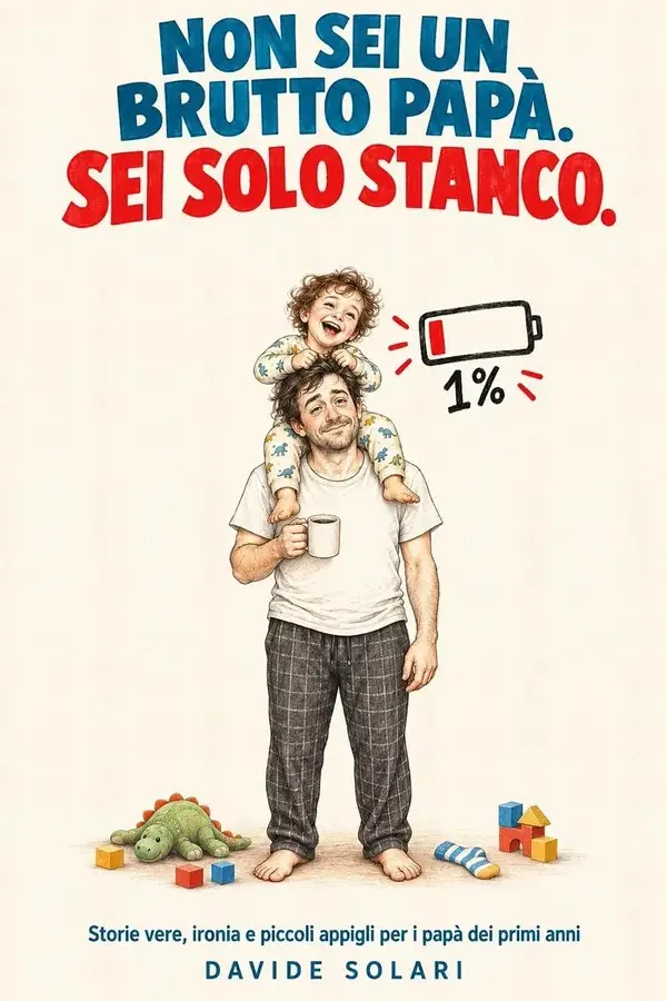 Copertina dell'ebook Non sei un brutto papà. Sei solo stanco.: Storie vere, ironia e piccoli appigli per neo papà nei primi anni di Doposcuola24