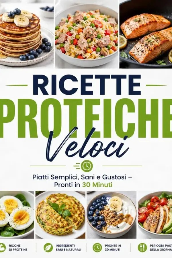 Copertina dell'ebook Ricette Proteiche Veloci Pronti in 30 Minuti: Piatti Sani, Semplici e Gustosi - Pronti in 30 Minuti di Valeria D.M