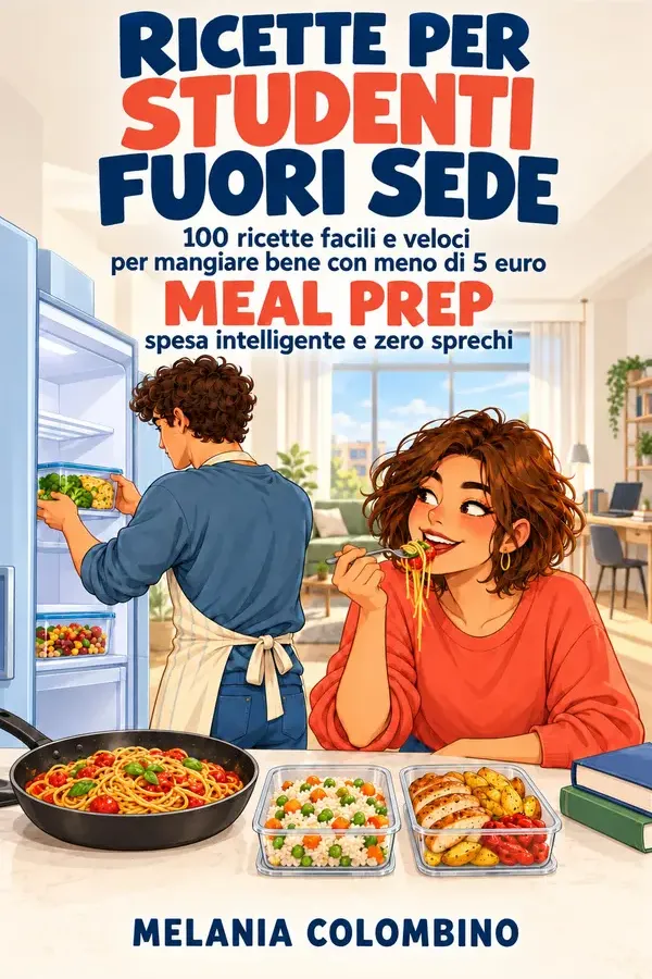 Copertina dell'ebook RICETTE PER STUDENTI FUORI SEDE: 100 Ricette facili e veloci per mangiare bene con meno di 5 euro, meal prep, spesa intelligente e zero sprechi di MELANIA COLOMBINO