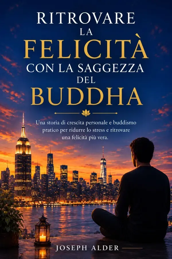 Copertina dell'ebook Ritrovare la Felicità con la Saggezza del Buddha: Una storia di crescita personale attraverso il buddismo pratico per ridurre stress e pensieri negativi, lasciare andare e ritrovare pace interiore di Joseph Alder