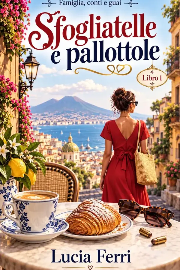 Copertina dell'ebook Sfogliatelle e pallottole (Famiglia, conti e guai Vol. 1) di Lucia Ferri