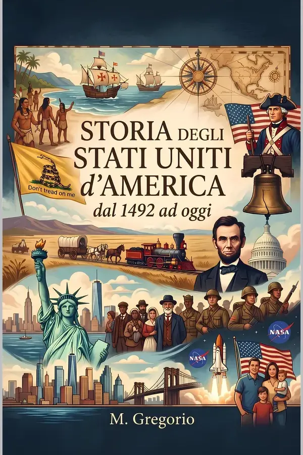 Copertina dell'ebook Storia degli Stati Uniti d'America dal 1492 ad oggi: Dalla scoperta di Colombo alla nascita della superpotenza globale: un viaggio avvincente tra guerre, presidenti e società americana. di Gregorio M.