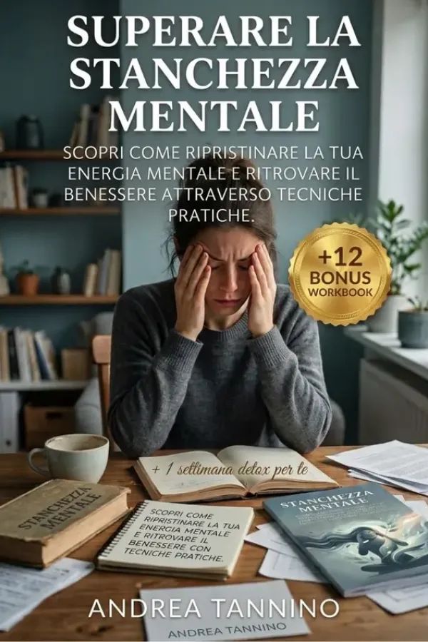 Copertina dell'ebook Superare la stanchezza mentale: Scopri come ripristinare la tua energia mentale e ritrovare il benessere attraverso tecniche pratiche. di Andrea Tannino