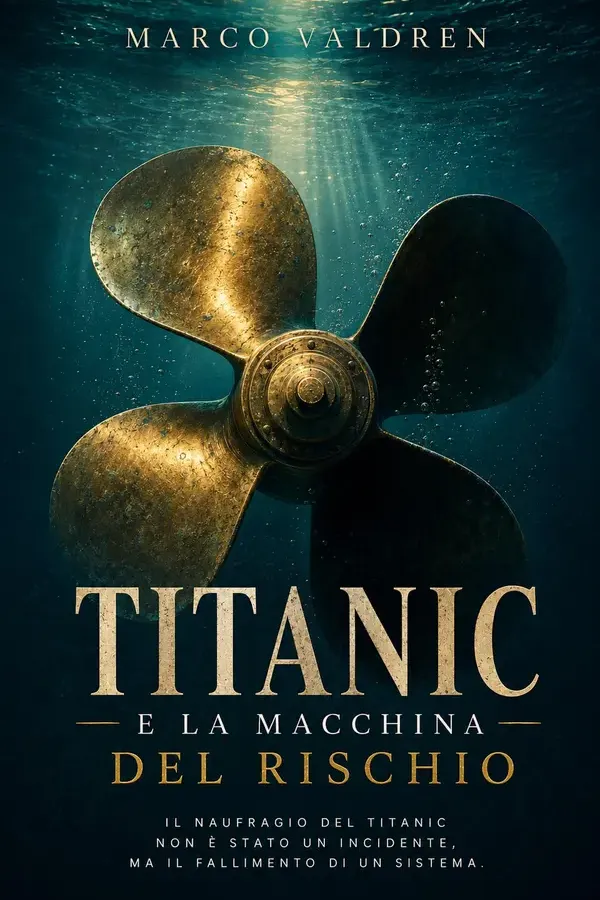 Copertina dell'ebook Titanic e la macchina del rischio: Tecnologia, gerarchie e decisioni dietro il naufragio che incrinò la fiducia nel progresso di Marco Valdren
