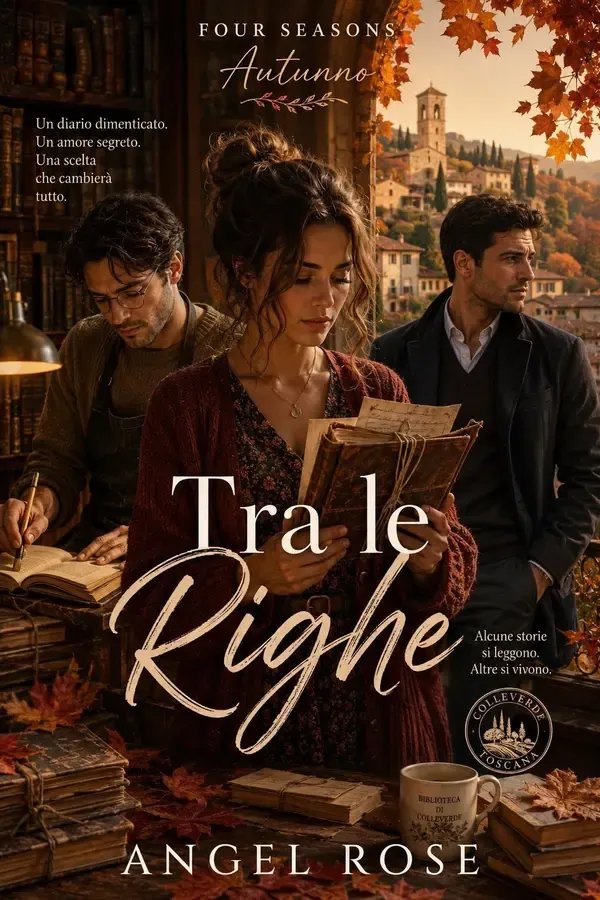Copertina dell'ebook Tra le Righe: Una storia d'amore tra biblioteca e segreti di famiglia (Four Seasons Vol. 2) di Angel Rose