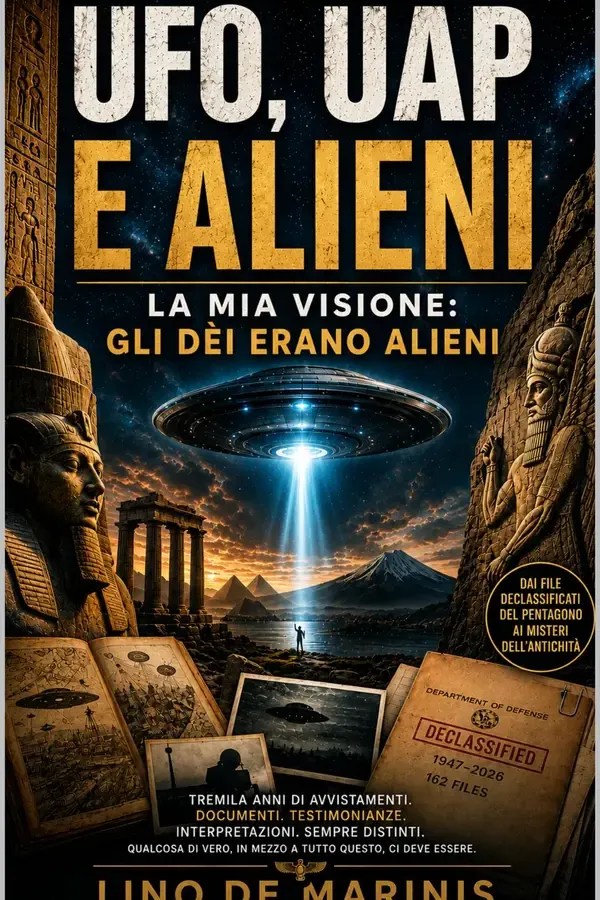 Copertina dell'ebook UFO, UAP E ALIENI: La mia visione: gli dèi erano alieni di LINO DE MARINIS